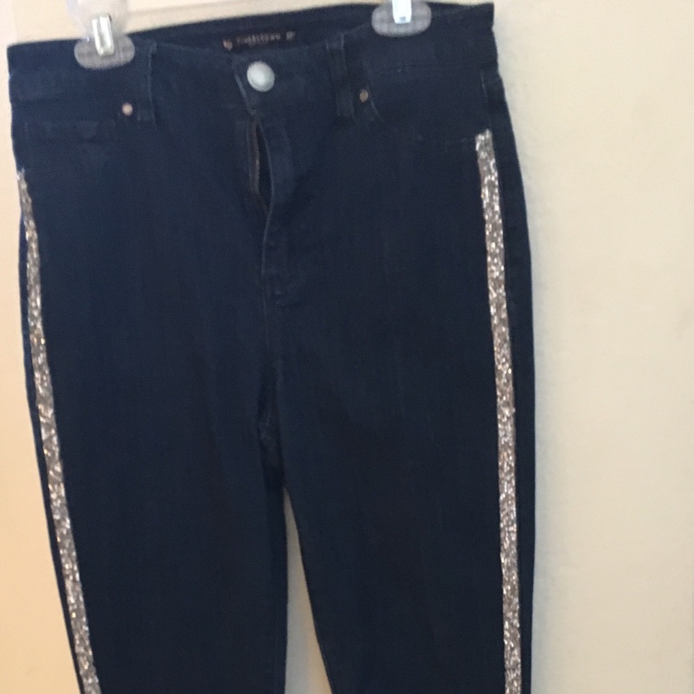 Tinsel Town Junior 5 Jeans Sparkle Tuxedo Stripes